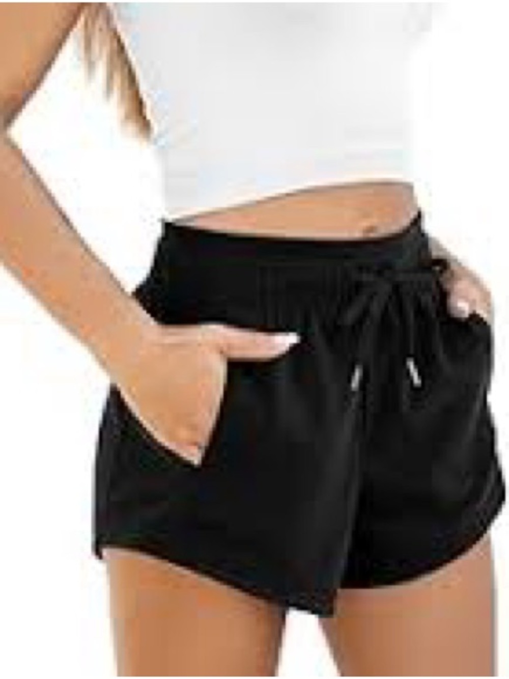 Old Navy Soft Sweat Shorts Elastic Drawstring Waist Athleisure Black Size Large